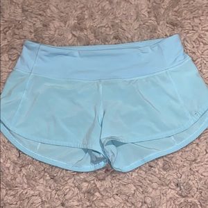 Adorable pale blue Lululemon shorts